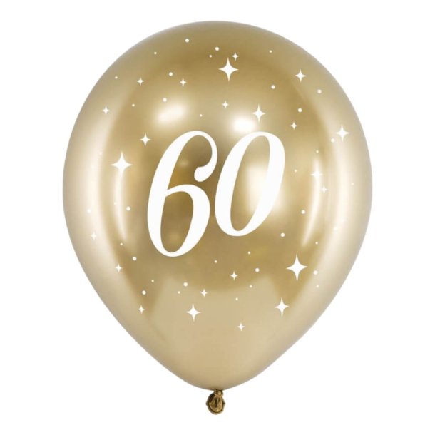 Køb Latex Balloner Glossy Balloner 30 Cm, Guld 60 År 6 Stk hos  Bents-webshop