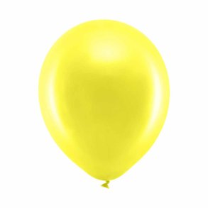 Latex Balloner Metalliske Balloner 30 Cm, Gul 10 Stk
