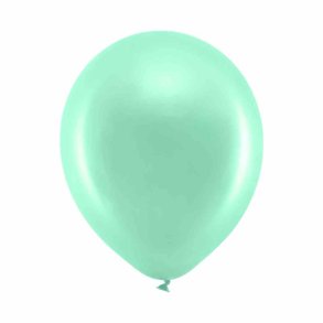 Latex Balloner Metalliske Balloner 30 Cm, Mint 10 Stk