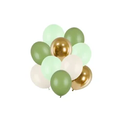 Latex balloner s�t � pastel mix med guld (10 stk.)