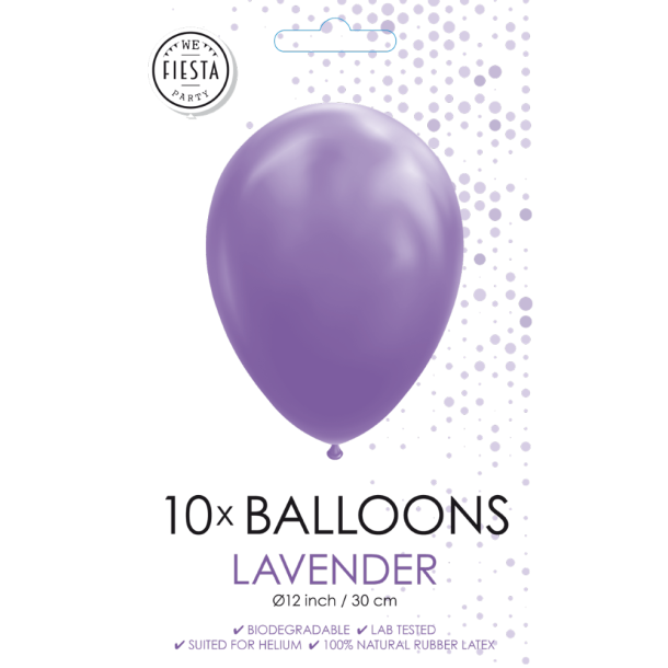 Lavender Balloner 30 cm � Premium Latex til Helium &amp; Luft (10 stk)