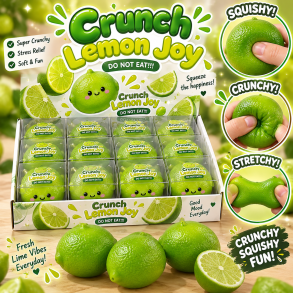 Lime Crunch Squishy 7 cm med Vaselinefyld