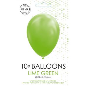 Limegr�nne Balloner 30 cm � Premium Latex til Helium & Luft (10 stk)