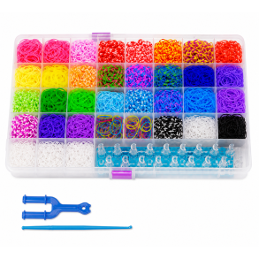 Loom Bands Kit 5000 dele � Kreativt Armb�ndss�t med V�v, Kroge og Elastikker