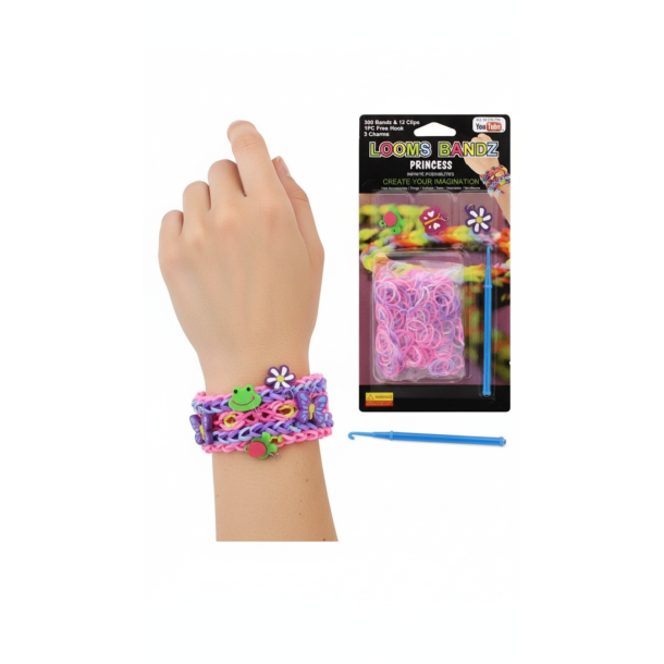 Loom Bandz Princess  300 Elastikker + Hklenl &amp; S-Clips