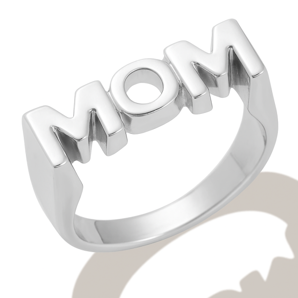 MOM Ring – Sølv rustfrit stål Ringstørrelse 7
