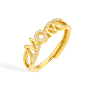 MOM Ring 18K Guldbelagt med Similistene � Justerbar