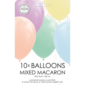 Macaron Pastel Balloner 30 cm � Premium Latex til Helium & Luft (10 stk)