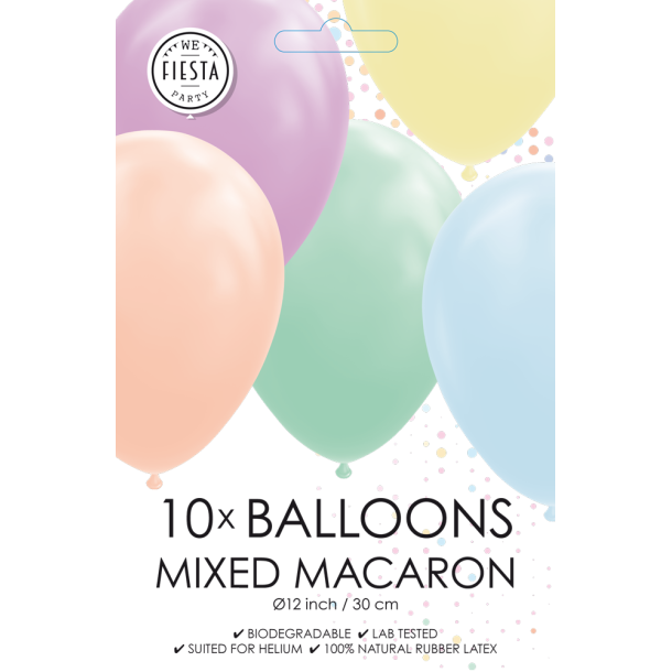 Macaron Pastel Balloner 30 cm � Premium Latex til Helium &amp; Luft (10 stk)