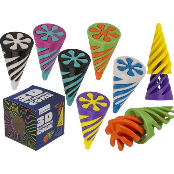 Magic 3D Twirls  3D-illusionskegle  sendes assorteret i 6 farver