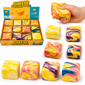 Marble Cheese Cube Squishy � Super Slow Rising � 7 cm � 1 stk.