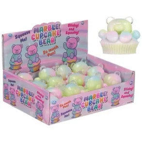 Marble Cupcake Bear Fidget Toy � 5,5 cm (Sticky & Squishy)