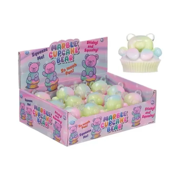 Marble Cupcake Bear Fidget Toy � 5,5 cm (Sticky &amp; Squishy)