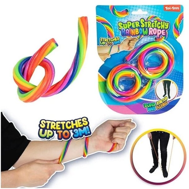 Monkey Noodles FUN Super Stretchy Rope – Rainbow 2 stk