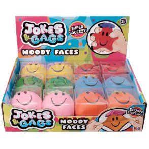 Moody Faces � Klassisk Mel Face Stressbold � Assorteret