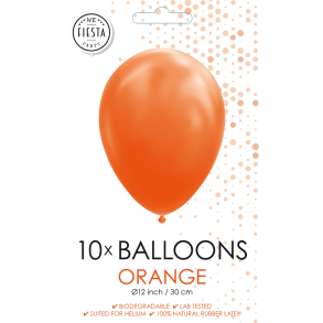 Orange Balloner 30 cm � Premium Latex til Helium & Luft (10 stk)