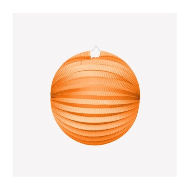 Orange Papirlanterne 25 cm � Rund