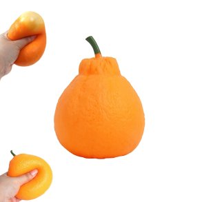 Orange Stressbold med Tofu Fyld � 7 cm
