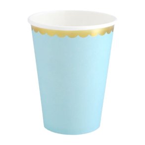 Papir Kopper Lysebl Med Guld Kant 220 Ml.- 6 Stk