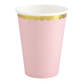 Papir Kopper Lyser�d Med Guld Kant 220 Ml.- 6 Stk