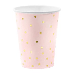 Papir Kopper Lyserd Med Guld Prikker 260 Ml.- 6 Stk