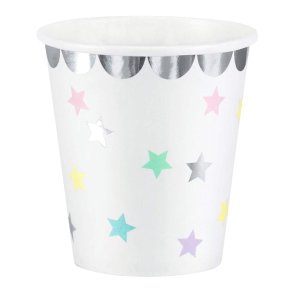 Papir Kopper Stjerner 180 Ml.- 6 Stk