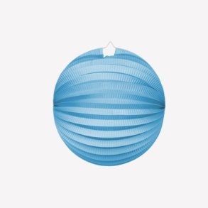 Lysebl� Papirlanterne 25 cm � Rund
