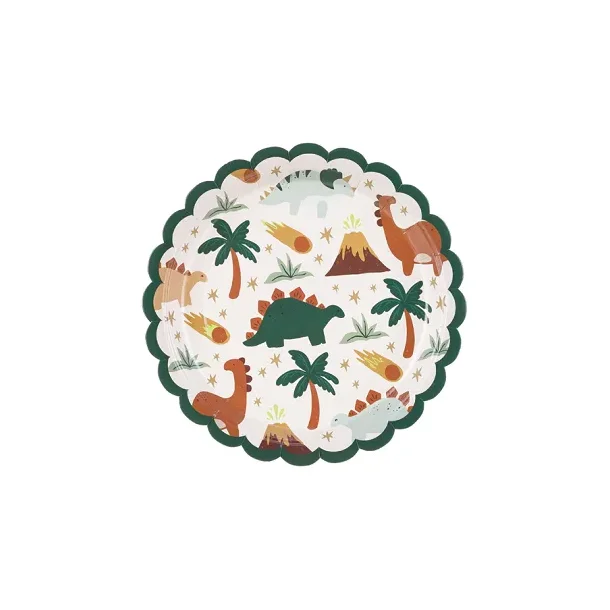 Papirtallerkener � Dinosaur (18 x 18 cm � 6 stk)