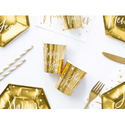 Papkrus Happy New Year � spejl-guld, 220 ml (6 stk.)