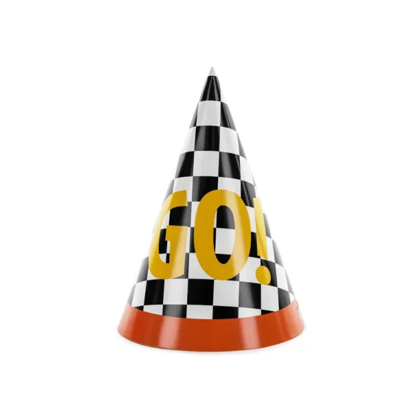 Partyhatte  GO! Racerfest (mix, 16 cm, 6 stk.)