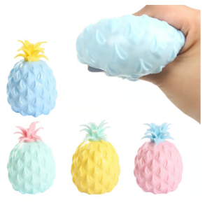 Pastel Ananas Squishy � Skumfyldt Squeeze Ananas 5,5 cm