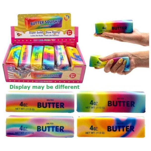 Pastel Rainbow Butter Squishy 13 cm � Farverig Slow Rising Fidget Toy