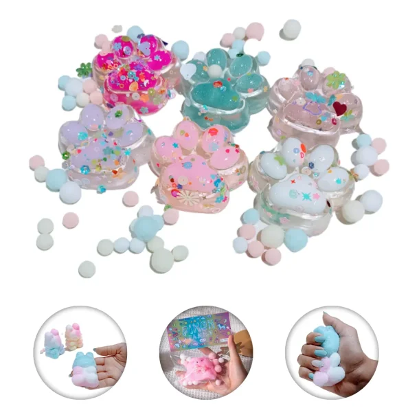 Paw Squishies  Dyrepote Squishies med Pompoms