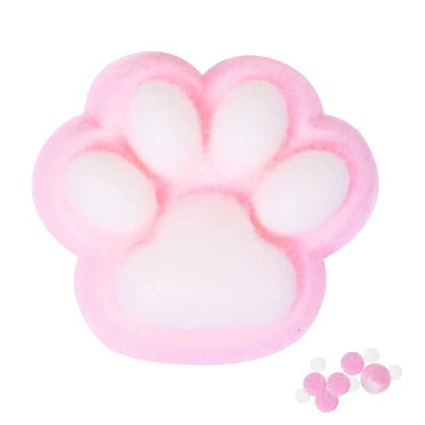 Paw Squishy – Kæmpe Lyserød Antistress Dyrepote med Hvide poter