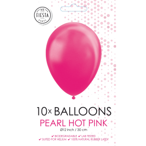 Pearl Hot Pink Balloner 30 cm � Premium Latex til Helium & Luft (10 stk)