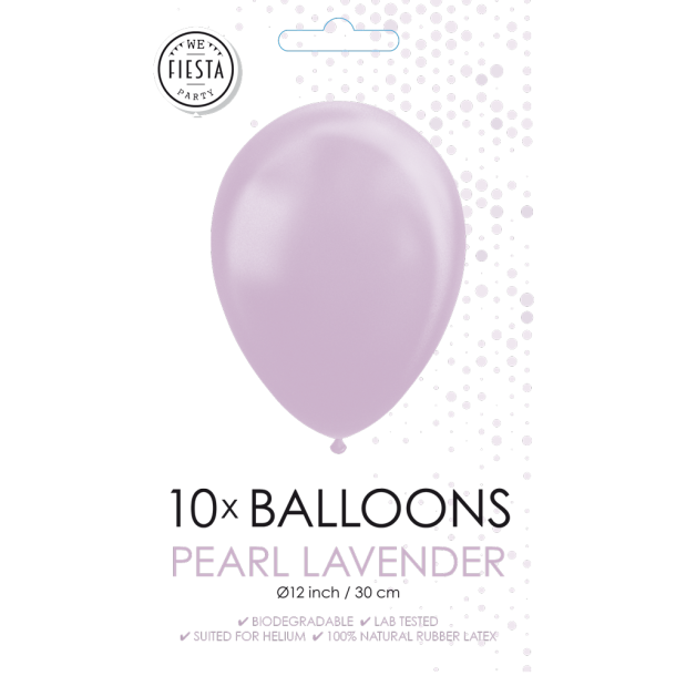 Pearl Lavender Balloner 30 cm � Premium Latex til Helium &amp; Luft (10 stk)