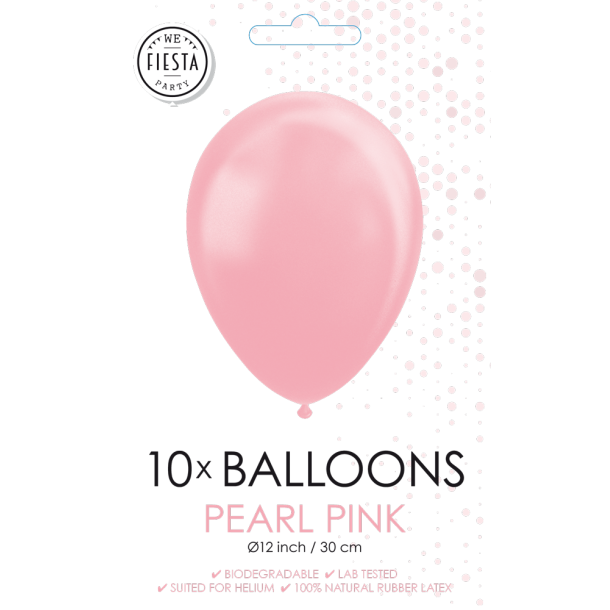 Pearl Pink Balloner 30 cm � Premium Latex til Helium &amp; Luft (10 stk)