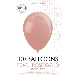Pearl Rose Gold Balloner 30 cm � Premium Latex til Helium & Luft (10 stk)