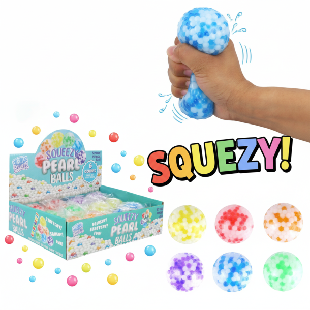 Perle Squishy Bold � To-farvet 6 cm | Stressbold &amp; Fidget Toy