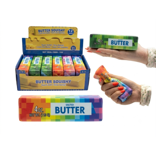 Pixileret Butter Squishy 13 cm � Super Soft Slow Rising Fidget Toy