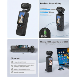 Pocket Vlogging Kamera � 2.5K UHD med 180� Rot�rbar Linse