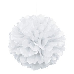 Pompom Hvid 25cm (Se video)