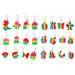 Pop It N�glering � Mini Fidget Toy med Pop Bobler i Assorterede Designs