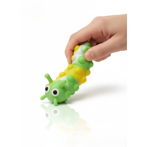 Pop It Suction Caterpillar � Gr�n/Hvid/Gul