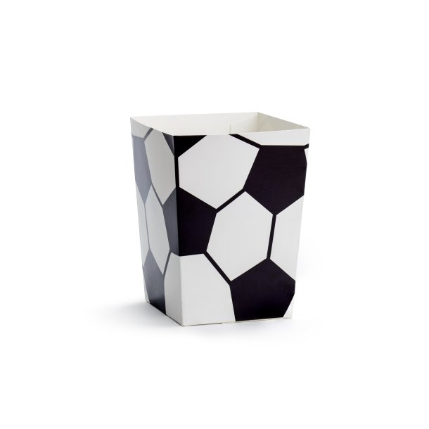 Popcorn Bæger Fodbold 6 Stk. (ca. 7 x 7 x 12,5 cm)