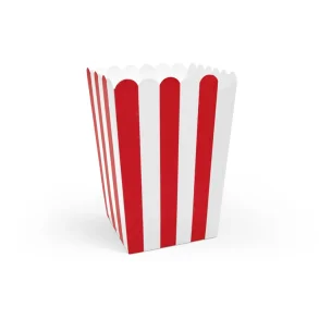 Popcornbokse R�d/Hvid � 6 stk. 12,5 cm