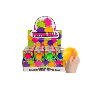 Puffer Ball 6 cm � Farverig Antistress Bold med Bl�de Pigge