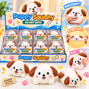 Puppy Crunch Squishy 9 cm med Vaselinefyld