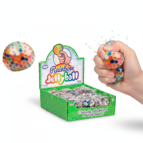 Rainbow Jellyball  sensorisk stressbold fyldt med farverige vandperler
