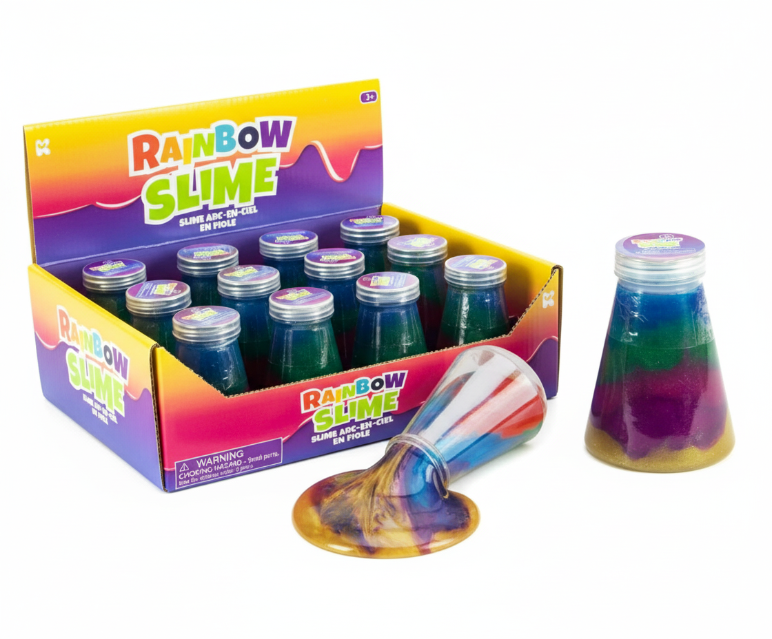 Rainbow Slime in Flask – Regnbueslime i flaske | Dansk Lager